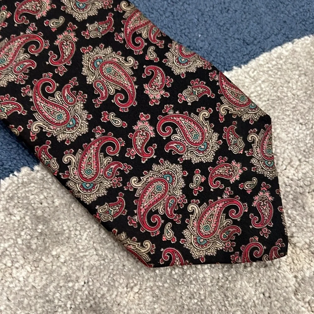 Dior Paisley Silk Tie - Black and Red
